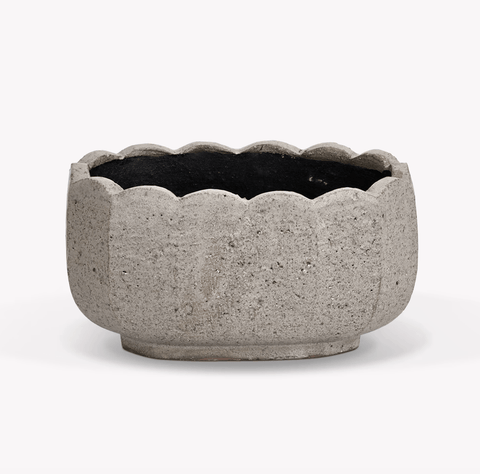 Lidstone Scallop Plant Pot Oval in Grey - Sprouts of Bristol