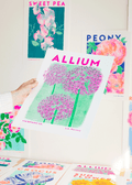 Allium Botanical Risograph Print - Sprouts of Bristol