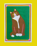 Black Cat Mini Risograph A5 Print - Sprouts of Bristol