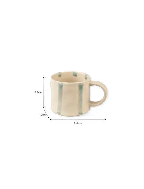 Woolstone Striped Mug – Rosemary Green Stoneware