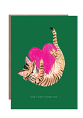 'Cat with Heart ' Greetings Card   - Sprouts of Bristol