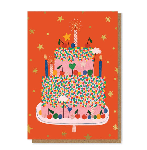 CELEBRATION CAKE gold foil card - Sprouts of Bristol