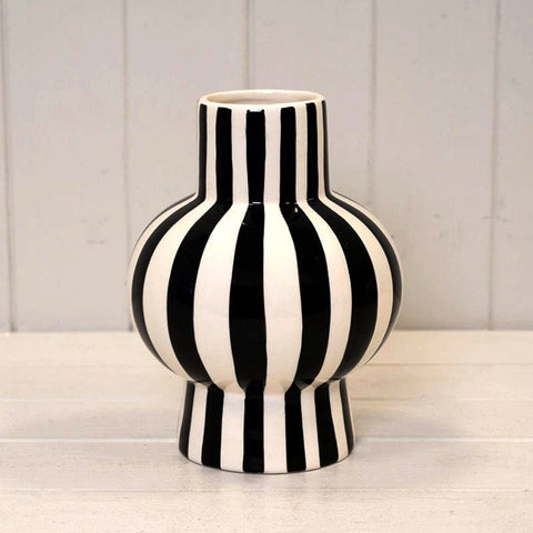 Ceramic Black & White Round Vase - Sprouts of Bristol