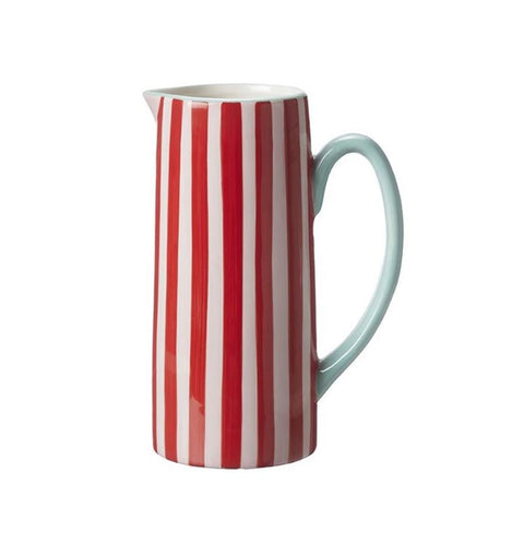 Ceramic Red Stripe Jug Vase - Sprouts of Bristol