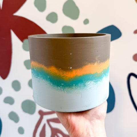 Cocoa Brown Jesmonite Pot [Beneath the Canopy RHS Collab] - Sprouts of Bristol