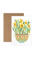 Daffodil Pot Greetings Card - Sprouts of Bristol