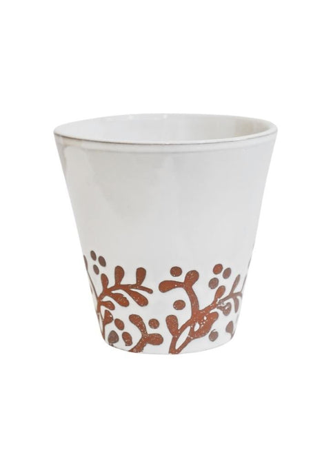 Dover Terracotta Foliage Glazed White Planter - Sprouts of Bristol