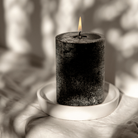 Embers, Scented Coloured Pillar Candle - Sprouts of Bristol