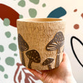Etched Style Mushroom Fungi Planter in Brown - Sprouts of Bristol