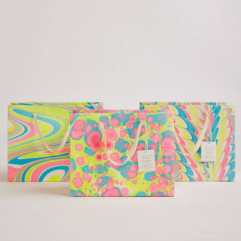 Hand Marbled Gift Bags - Neon - Sprouts of Bristol