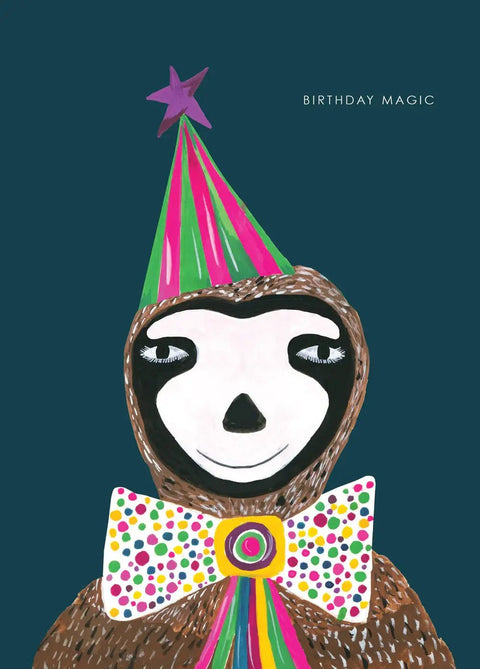 'Magic Sloth' Birthday Greetings Card - Sprouts of Bristol