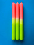 Neon Citrus - Dip Dye Dinner Candle Trio - Sprouts of Bristol