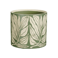 Noelle Dark Green Debossed Leaf Pot - Sprouts of Bristol