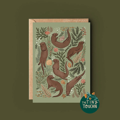 Otter Greetings Card - Sprouts of Bristol
