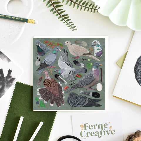 Pigeon & Dove Greetings Card - Sprouts of Bristol