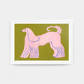 Pink Afghan Hound Art Print - Sprouts of Bristol
