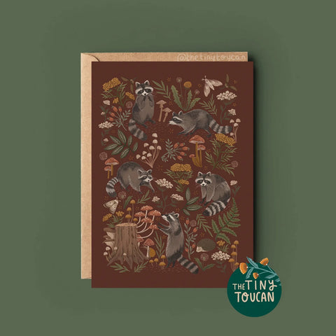 Raccoon Greetings Card - Sprouts of Bristol