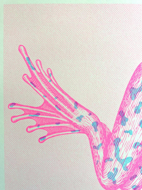 'Ribbit For Her Pleasure' Sexy Frog Riso Art Print - Sprouts of Bristol