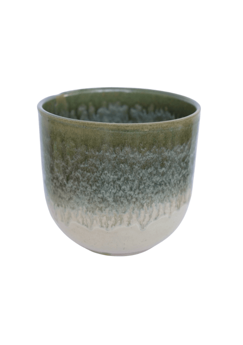 Rowe Two Tone Olive Green Reactive Glaze Pot - Sprouts of Bristol