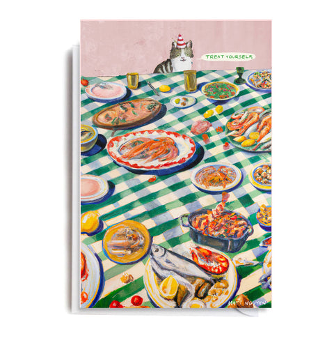 TREAT YOURSELF CAT Greetings Card - Sprouts of Bristol