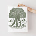 Tree of Life riso print, nature, friendship, pagan, celtic - Sprouts of Bristol
