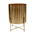 Zendaya Gold Embossed Metal Planter with Stand - Sprouts of Bristol