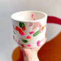 Abstract Pink, Orange and Green Jesmonite Pot - Sprouts of Bristol
