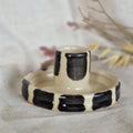 Black and White Stripe Ceramic Candlestick Holder - Sprouts of Bristol