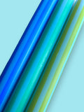 BLUE PINSTRIPES Dip Dye Dinner Candles Trio - Sprouts of Bristol