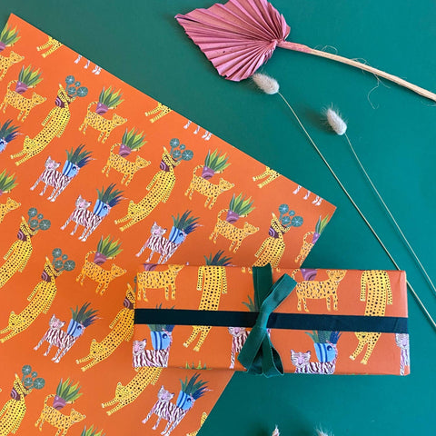 Botanical Tigers  Luxury Gift Wrap - Sprouts of Bristol