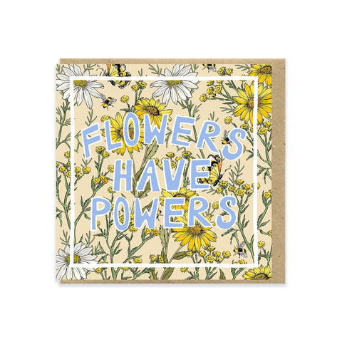 Flowers Have Powers Greeting Card by Hannah Grace OC Illustration - Sprouts of Bristol
