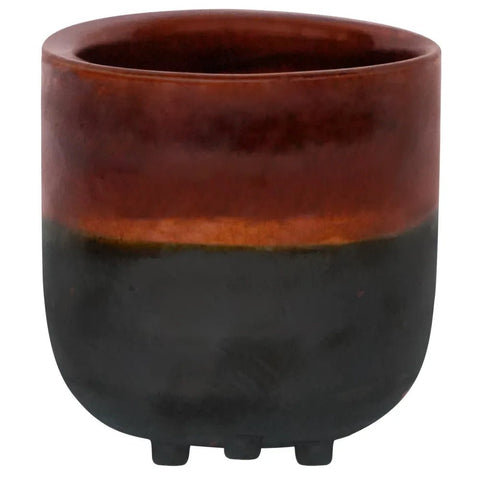 Garnet Reactive Glaze Planter with Feet - Sprouts of Bristol