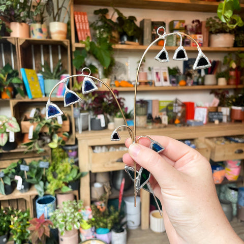 Iridescent Stained Glass Bluebell Flower Suncatcher Hanging Decorations - Sprouts of Bristol
