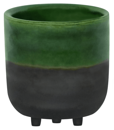 Jade Reactive Glaze Planter with Feet - Sprouts of Bristol
