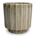 Lugano Green & Cream Scalloped Mustard Reactive Planter - Sprouts of Bristol