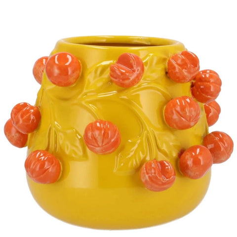 Mandarin Orange and Yellow Plant Pot - Sprouts of Bristol
