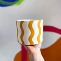 Mustard Yellow Squiggles Jesmonite Pot - Sprouts of Bristol