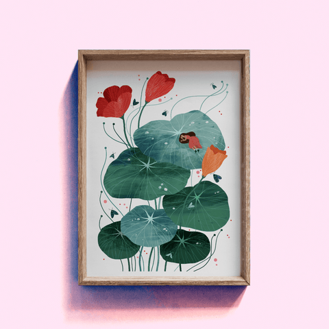 Nasturtium Illustrated Print - Sprouts of Bristol