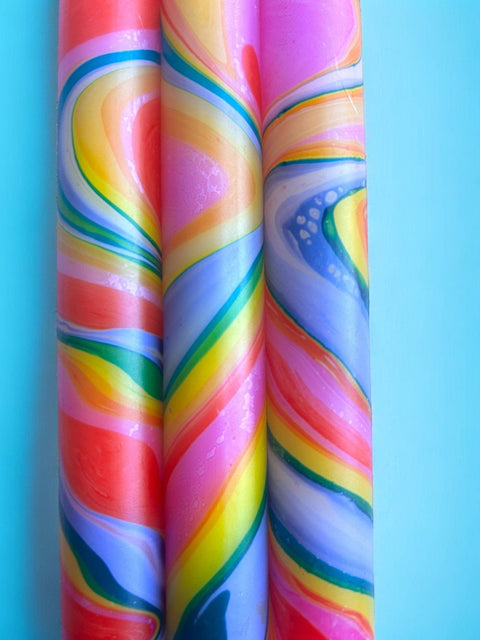 RADIANT HORIZON- Marbled Dinner Candle Trio - Sprouts of Bristol