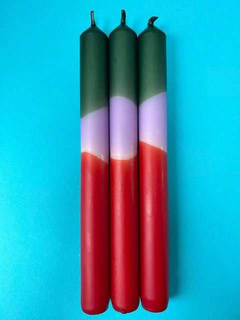 TERRACOTTA COMFORT Dip Dye Dinner Candles Trio - Sprouts of Bristol