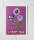 Thank You Pansy Greetings Card - Sprouts of Bristol