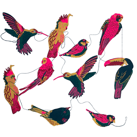 Tropical Birds Sewn Garland - Sprouts of Bristol
