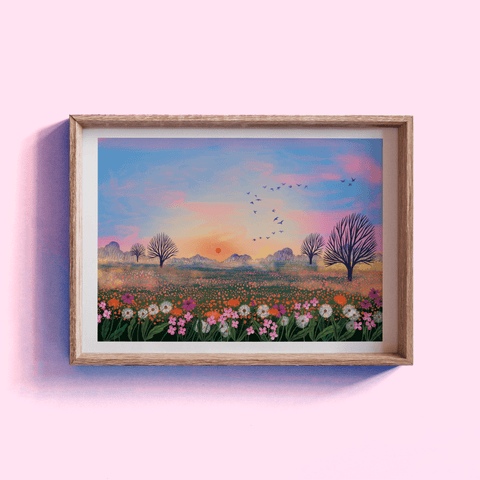 Wildflower Meadow Illustrated Print - Sprouts of Bristol